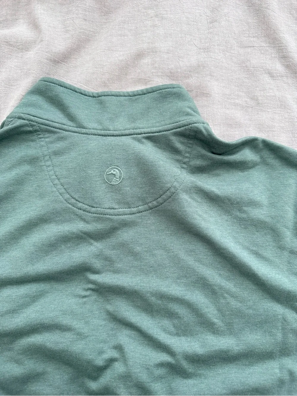 Duck Head Dunmore Performance Quarter Zip Pullover in Aspen Green Heather NWOT